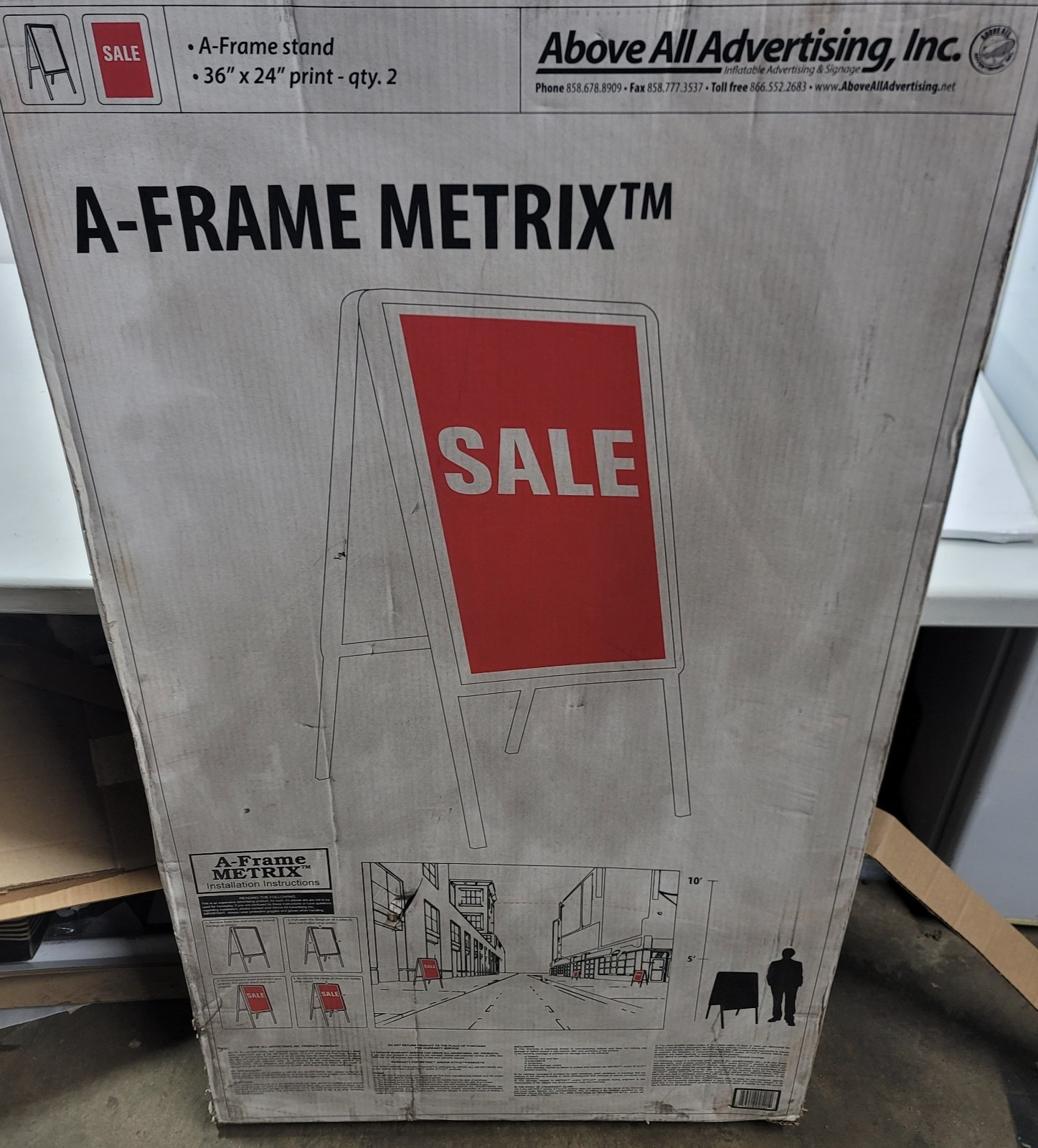 A-frame Metrix Aframe Sidewalk Sign 24 X 36 Sandwich Board High Quality Metal
