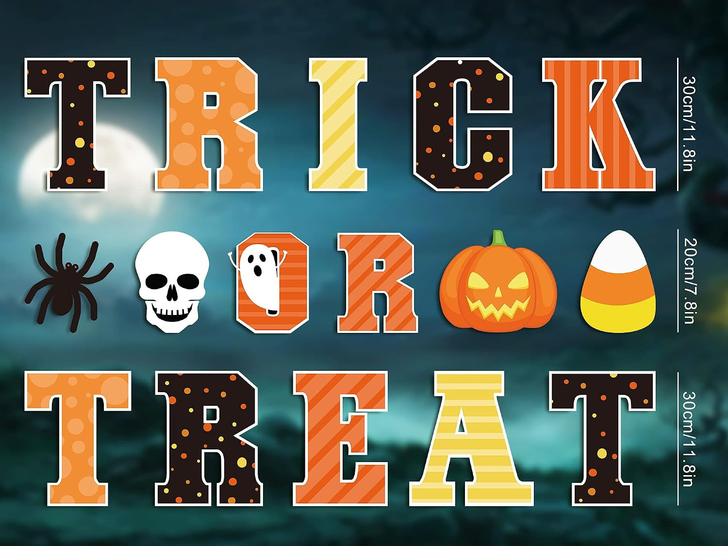 16Pcs Halloween Yard Signs with 32Pcs Stakes Large Trick or Treat Lawn Signs Wat