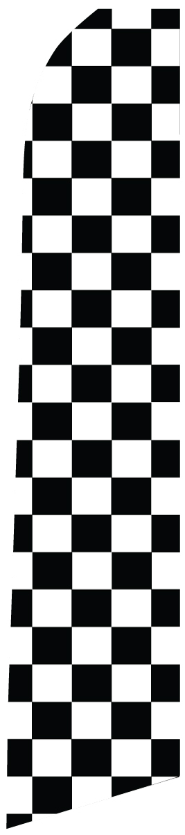 Banner Swooper Flag Pole & Ground Spike Feather Flag 15&prime; Kit Checker Many Colors