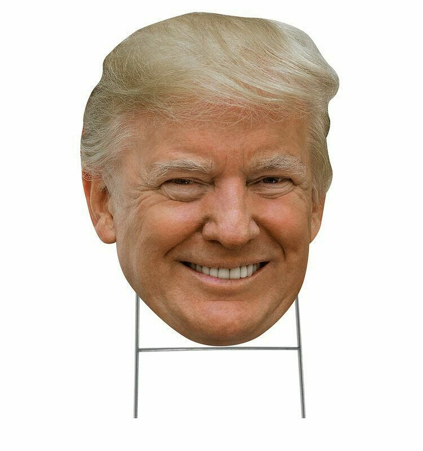 TRUMP HEAD KEEP AMERICA GREAT 19&Prime;x14&Prime; YARD SIGN WITH STAKE PENCE WHOLESALE USA