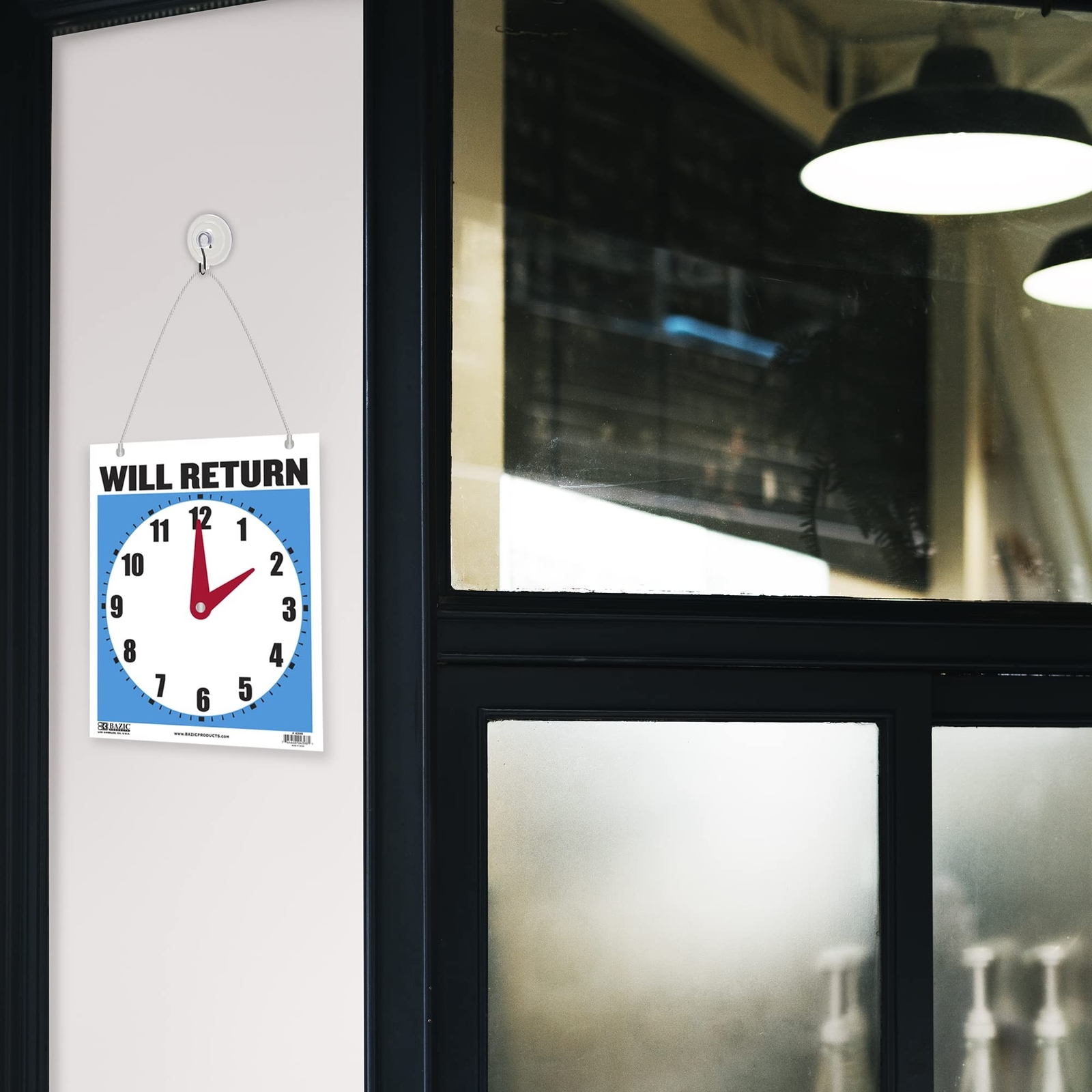 BAZIC Open Sign 7.5&Prime;x9&Prime;, Clock Will Return Will be Back, Double Sides Plastic…