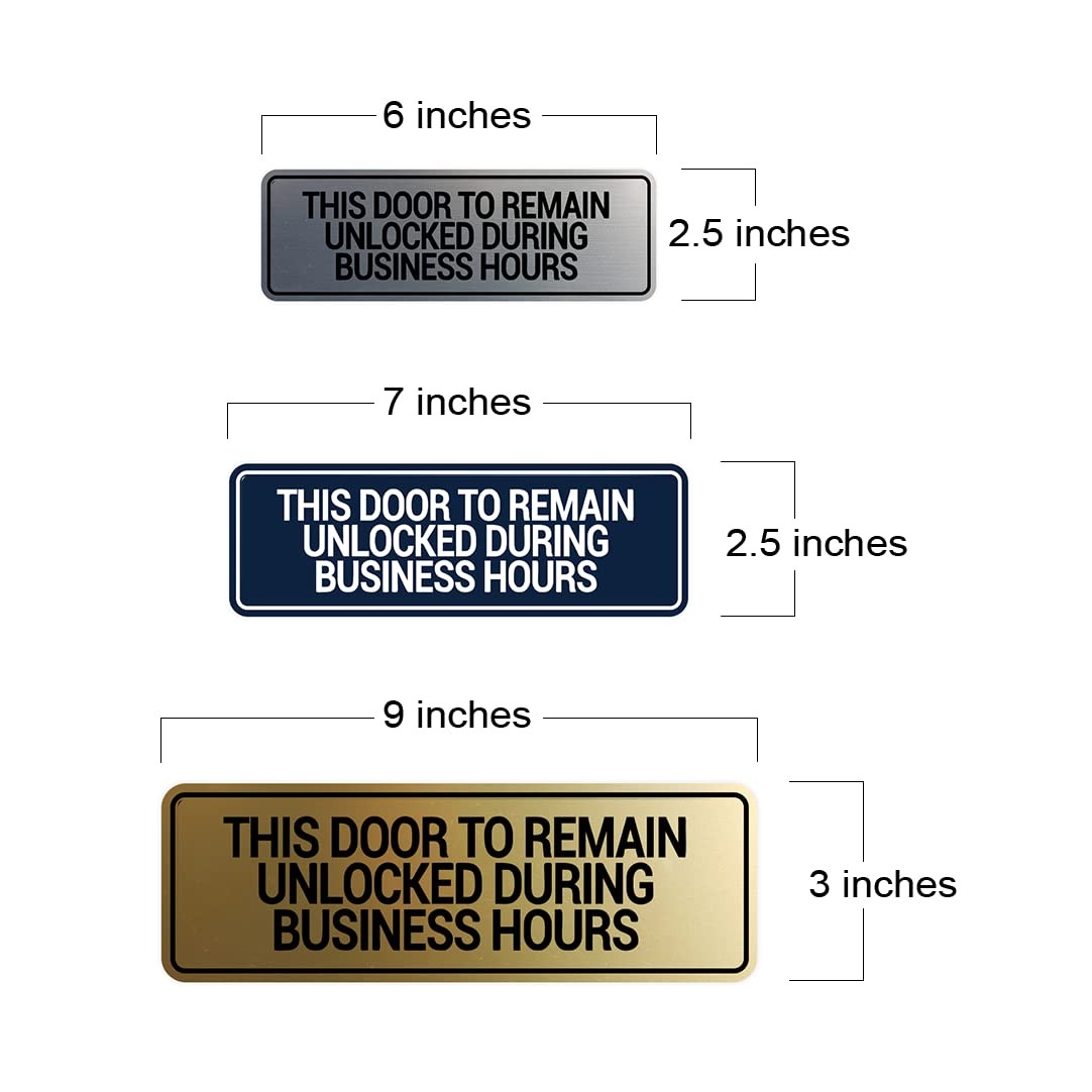 Signs ByLITA Standard This Door To Remain 2 x 6&Prime; – Small (1 Pack), Black