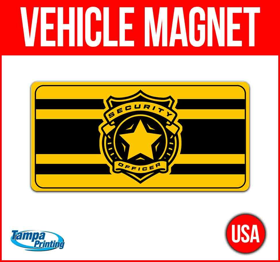 SECURITY BADGE Heavy Duty Vehicle Magnet Truck Car Sticker Decal Sign CAUTION