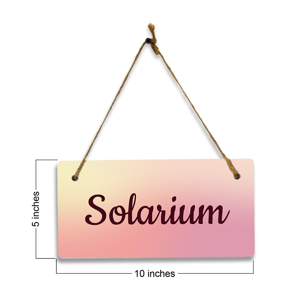 Solarium 5×10 Hanging Plus Wall or Door Sign | Rustic Twine