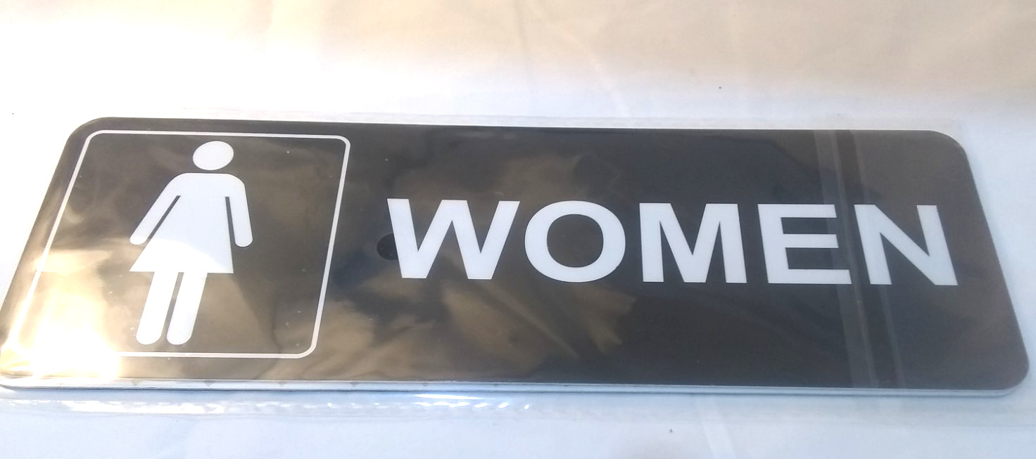 Restroom Sign – (2 Pack ) Metal Restroom Signs for Business with Strong