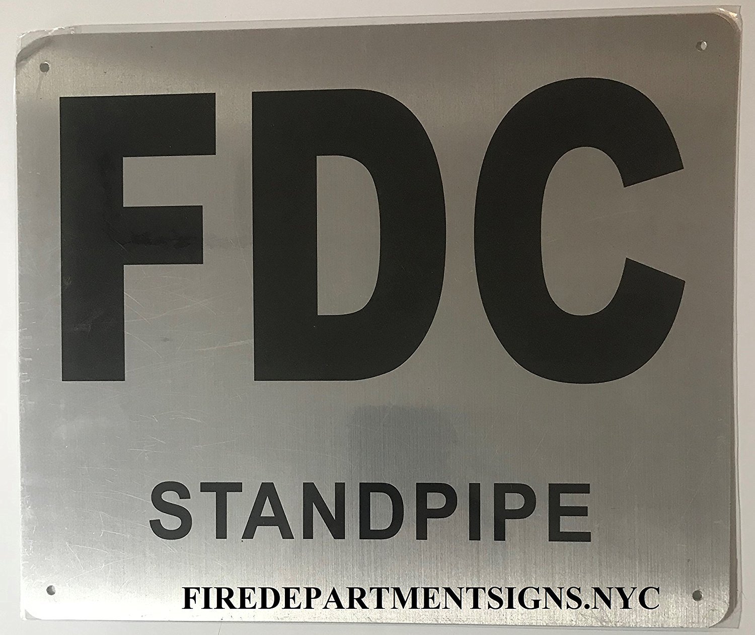 FDC Standpipe Sign – (Brushed Aluminium, 10×12) Potere d&rsquo;argento Line-REF24-1027
