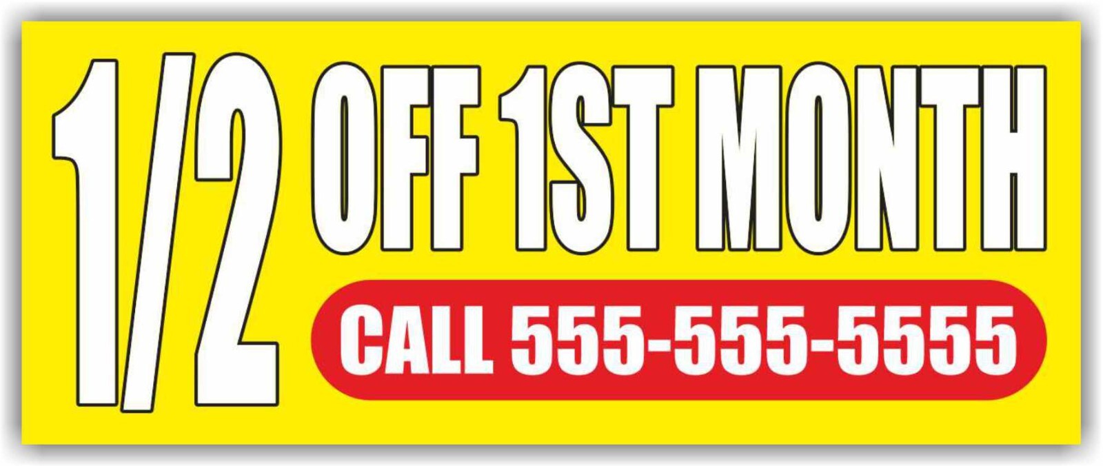 1 2 OFF 1ST MONTH CALL RENT Advertising Banner Vinyl Mesh Sign realtor save