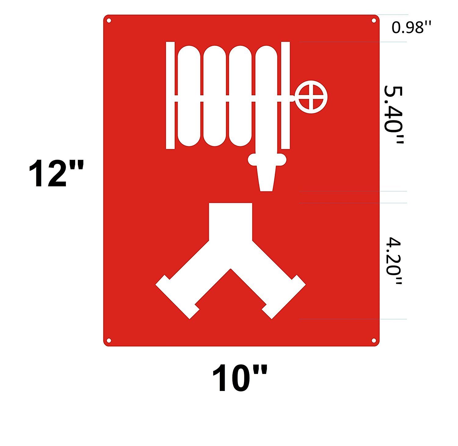 Fire Hose Hydrant Sign, 10 x 12 in.with [Graphic Only] Fire Hydrant Symbol