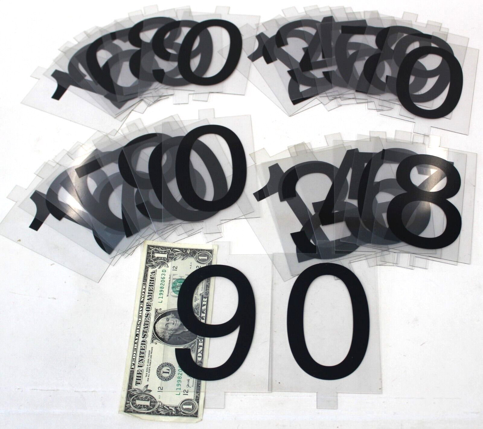 37 Plastic Outdoor Sign Board Numbers – 4&Prime; Numbers on 4 3/4&Prime; Clear Plastic
