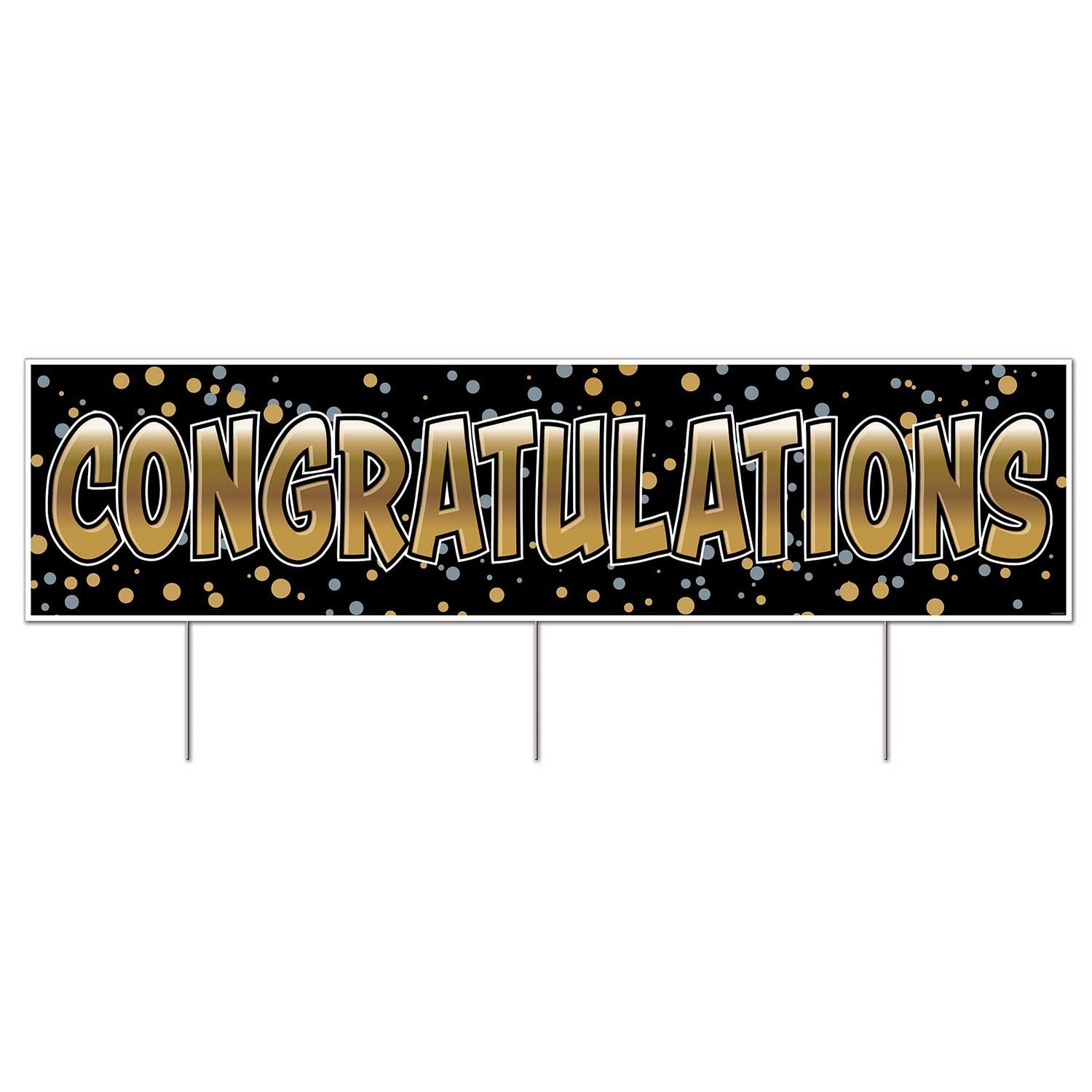 Jumbo Congratulations Yard Sign with Metal Stakes – Graduation, Baby Shower, Eng