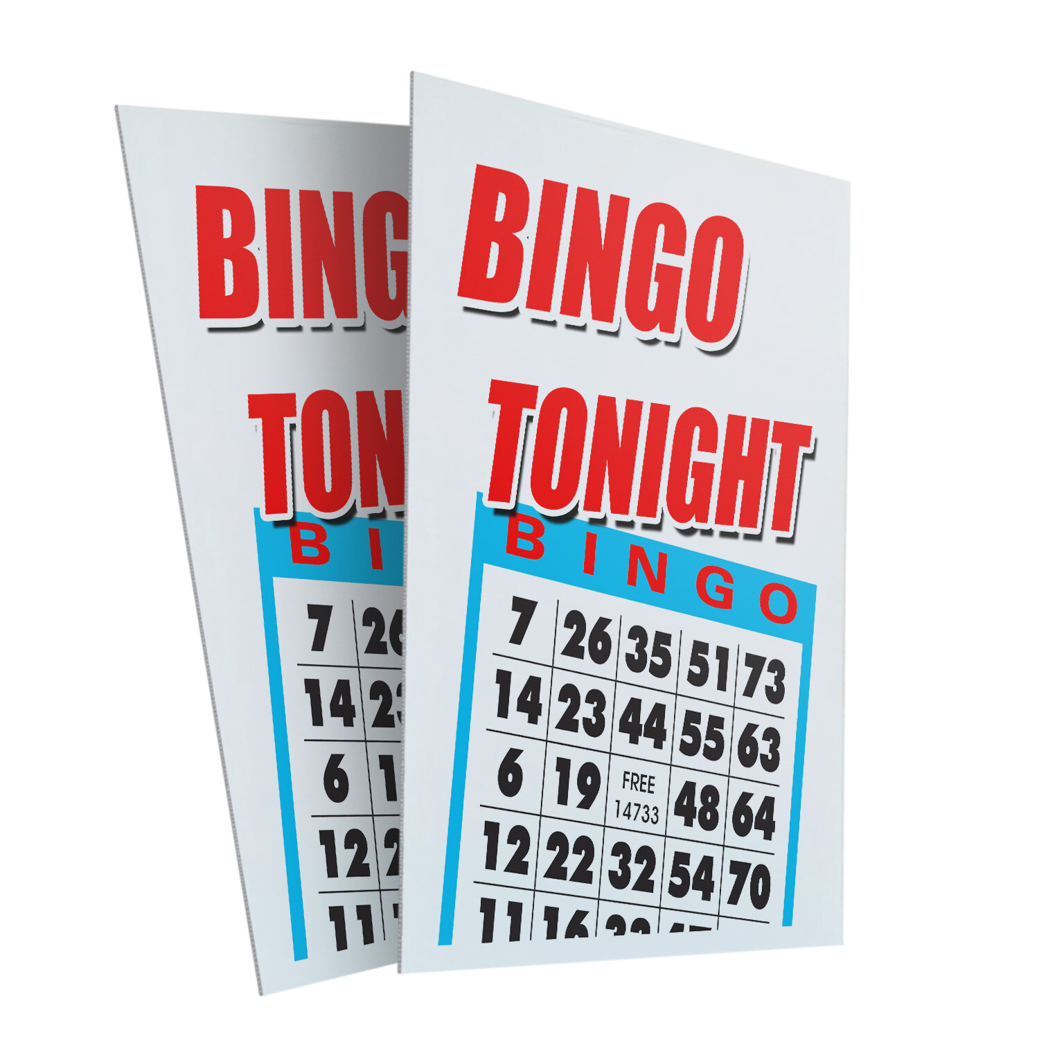 Bingo Tonight 24&Prime; x 36&Prime; 2 Pack Of Store Sign Plastic Or Decal
