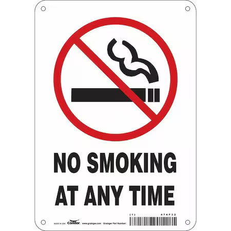 Condor 474F32 Safety Sign, 10&Prime; H, 7 In W, Horizontal Rectangle, English, 474F32