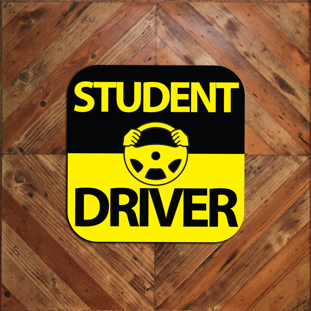 One STUDENT DRIVER Vehicle Tail Magnet Sign Size 9&Prime;x9&Prime; Car Signage Durable New