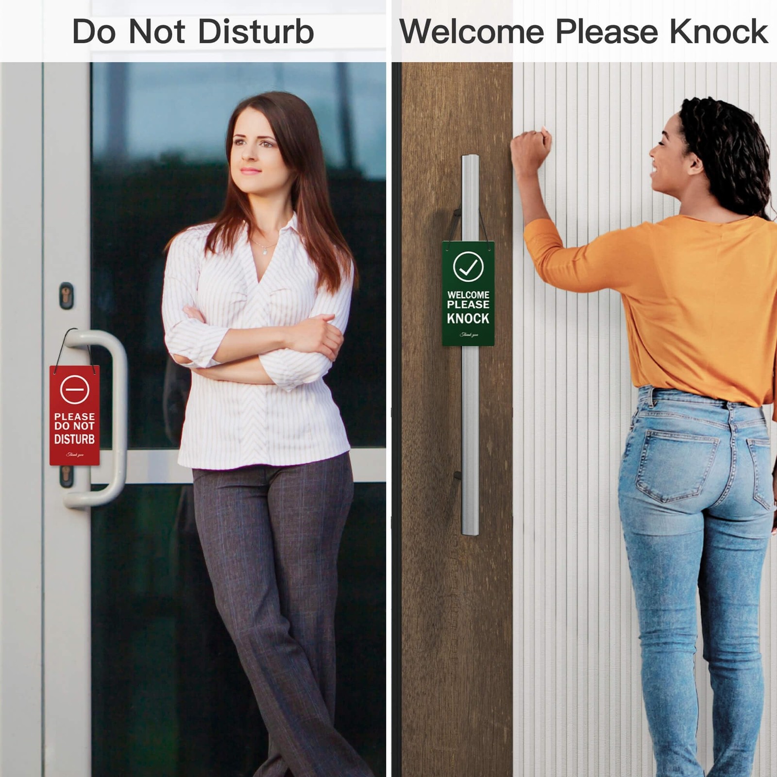 Putuo Decor Please Do Not Disturb Door Hanger Sign, Welcome Please Knock Sign…