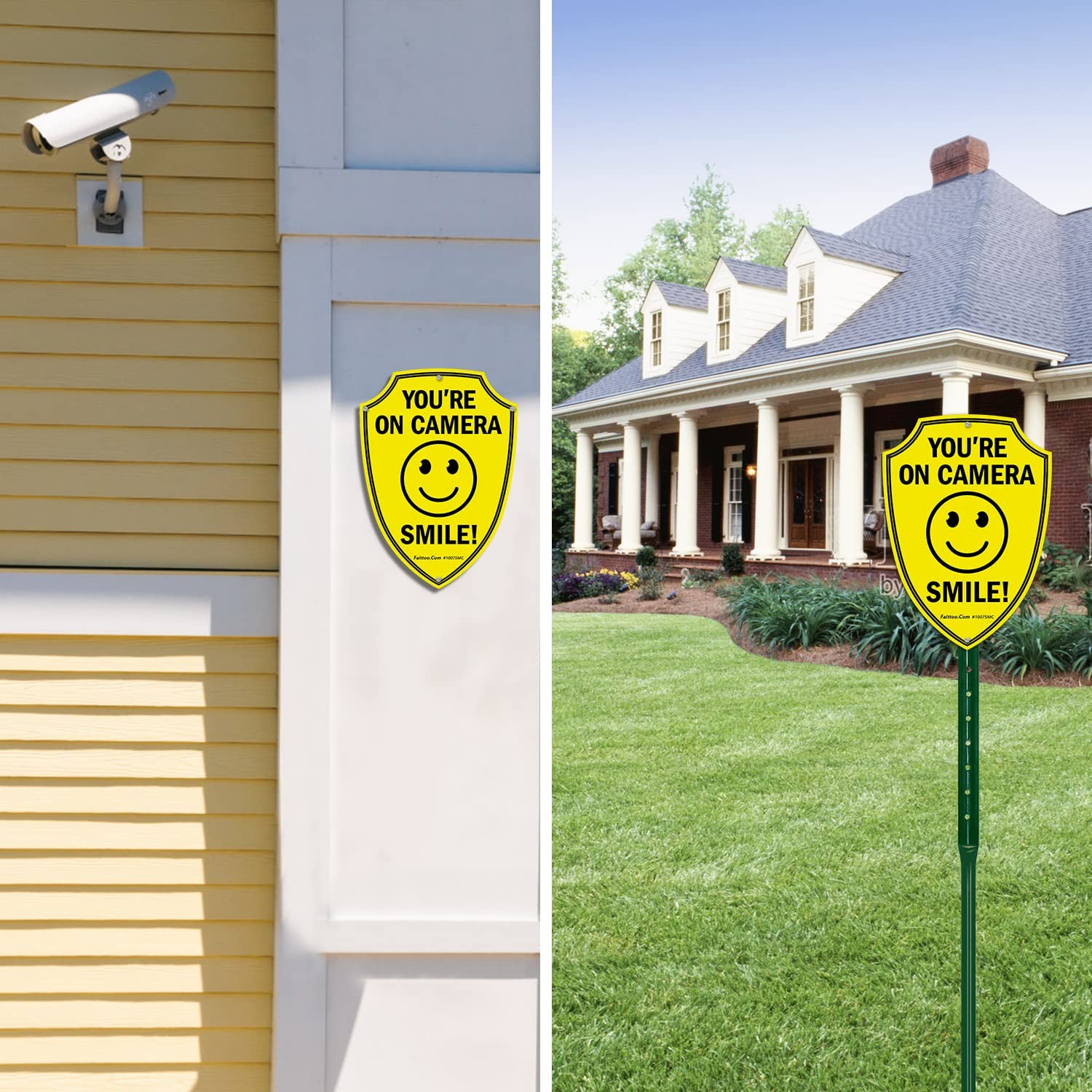 Warning Sign 2 Pack Reflective Aluminum CCTV Security Camera Outdoor Home Busine