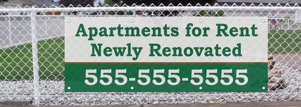 Apartments For Rent Newly Renovated Custom Vinyl Banner Sign With Grommets