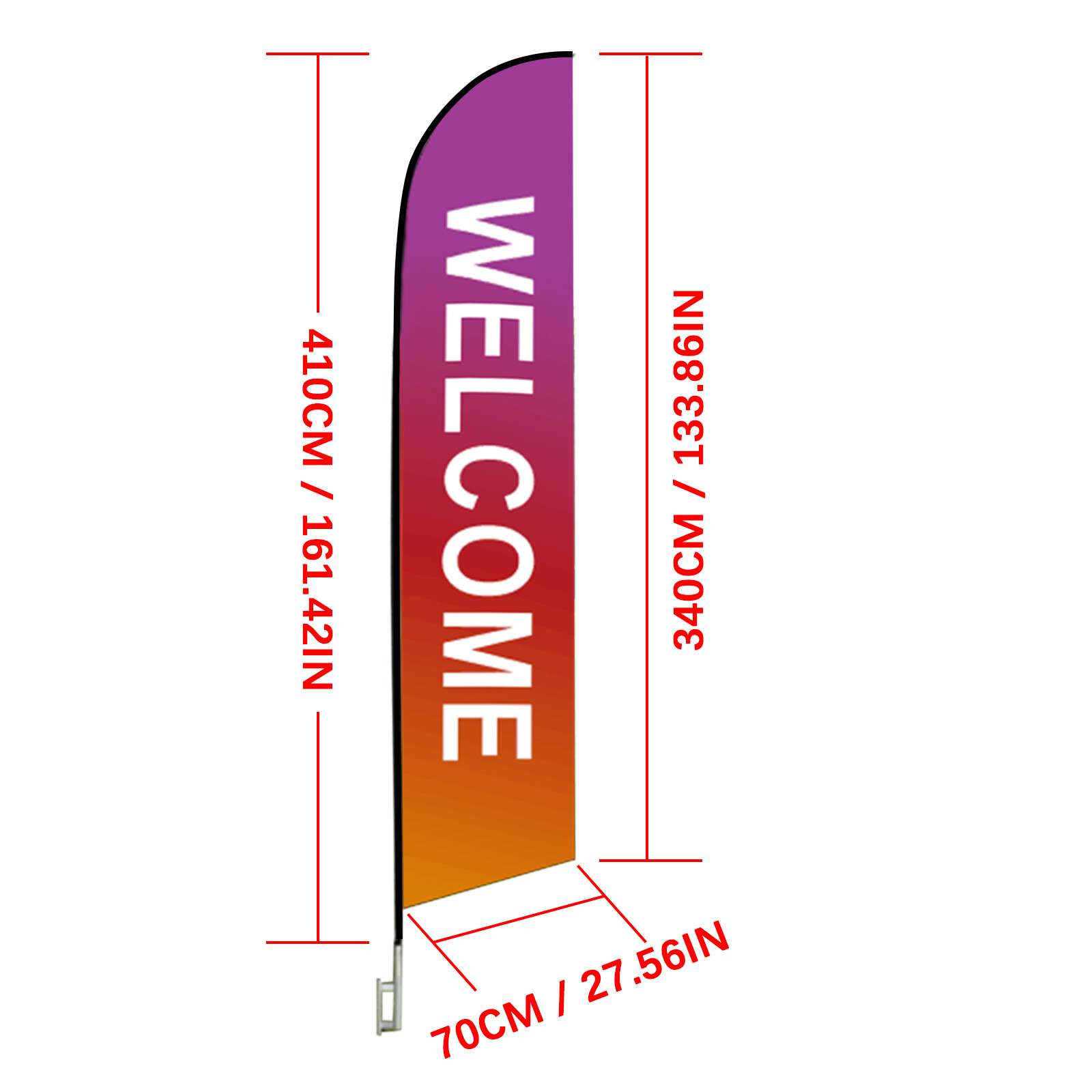 2/3/4 Banner Flags, Poles, Ground Stakes, Grand Opening Flag Banner Pole Kit