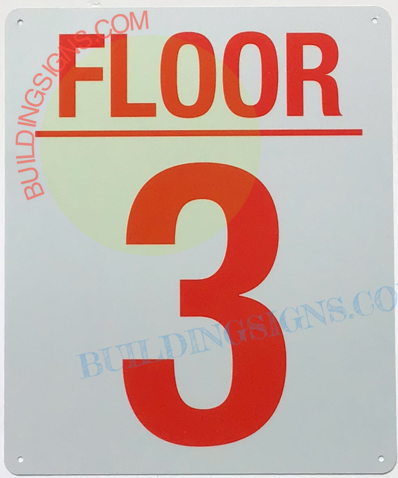 3 FLOOR SIGN (10×12, White, Aluminum)