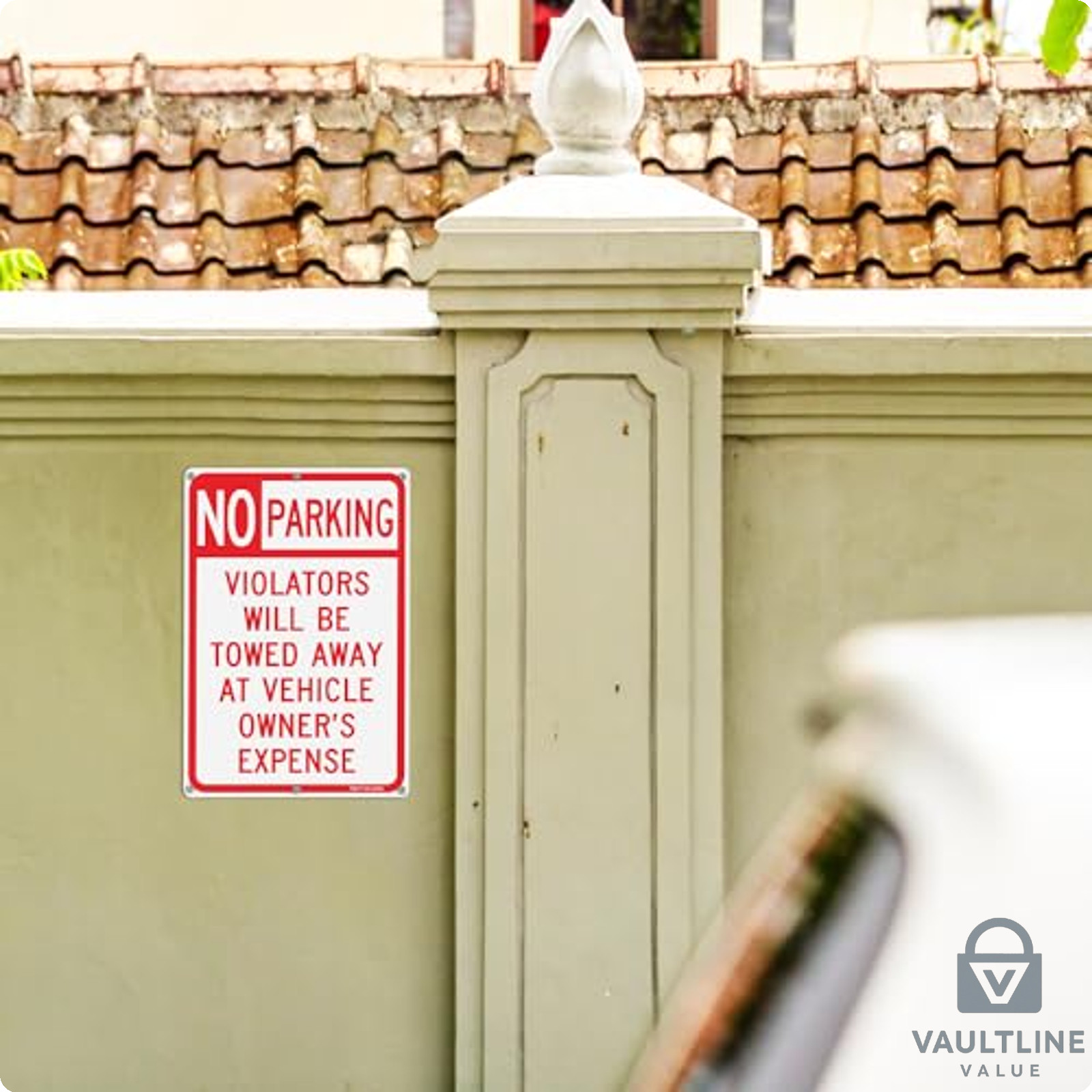 2 Pack No Parking Aluminum Signs 14 x 10 Inch Reflective Warning Labels