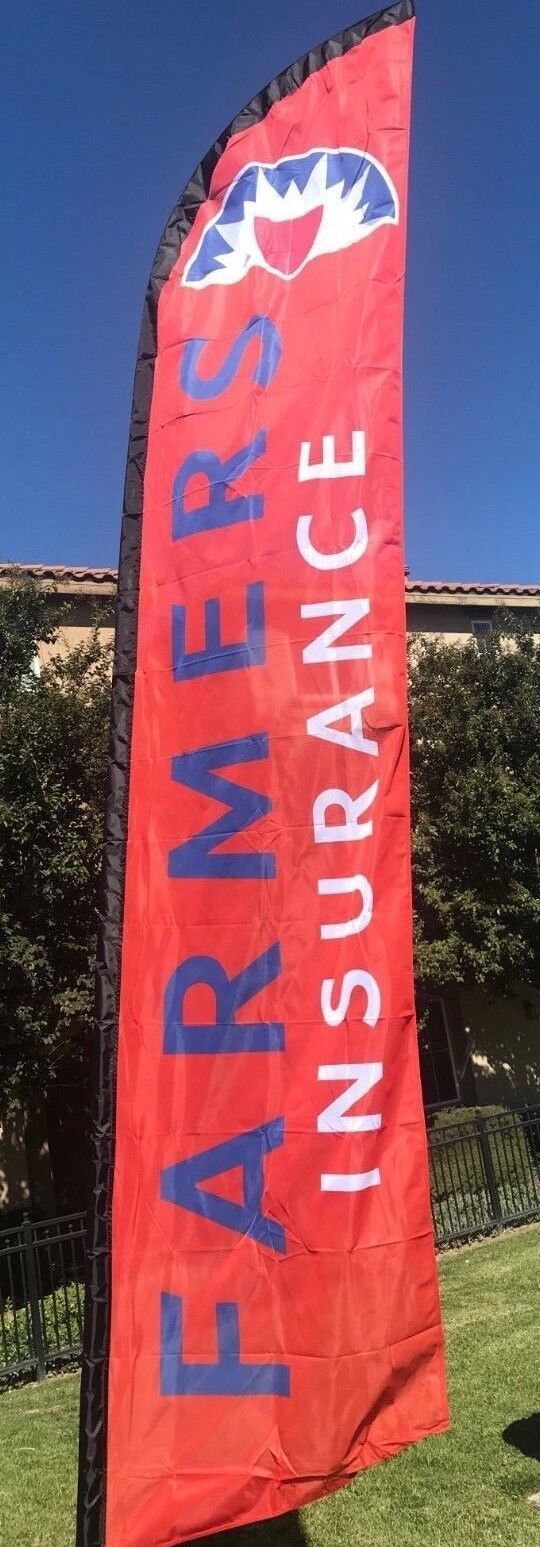 Custom Feather Swooper Banner Sign Flag only 15&prime; Farmers Insurance