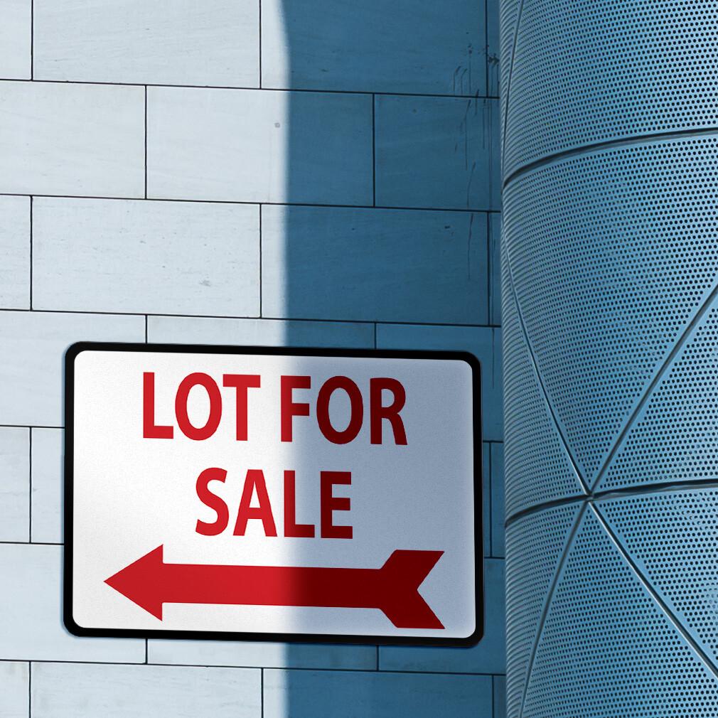 Horizontal Metal Sign Lot for Sale to The Left Weatherproof Street Signage