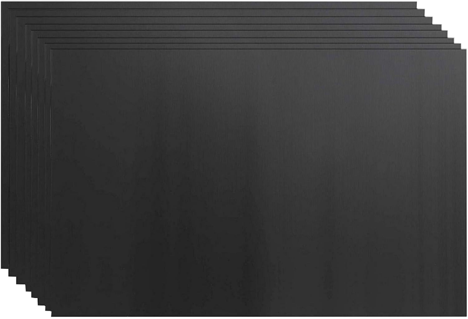 8-Pack Weather-Resistant Black Corrugated Yard Signs – Customizable 24×36 in