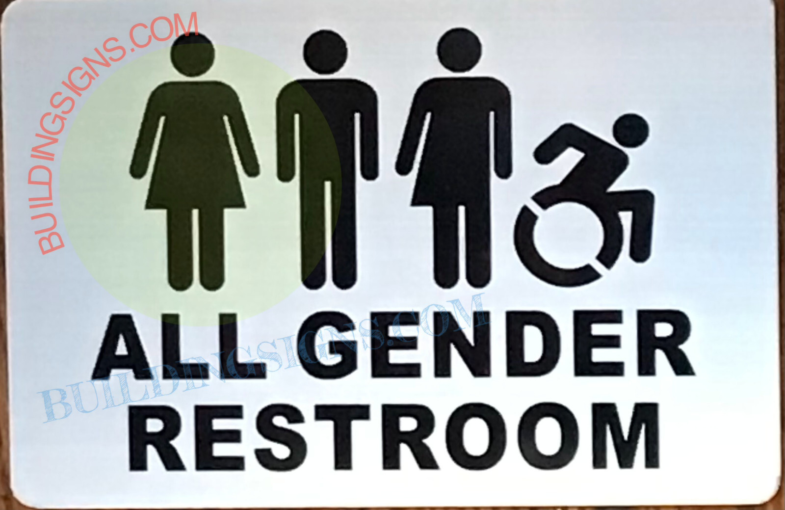 ALL GENDER RESTROOM SIGN (6X9, SILVER, ALUMINUM)