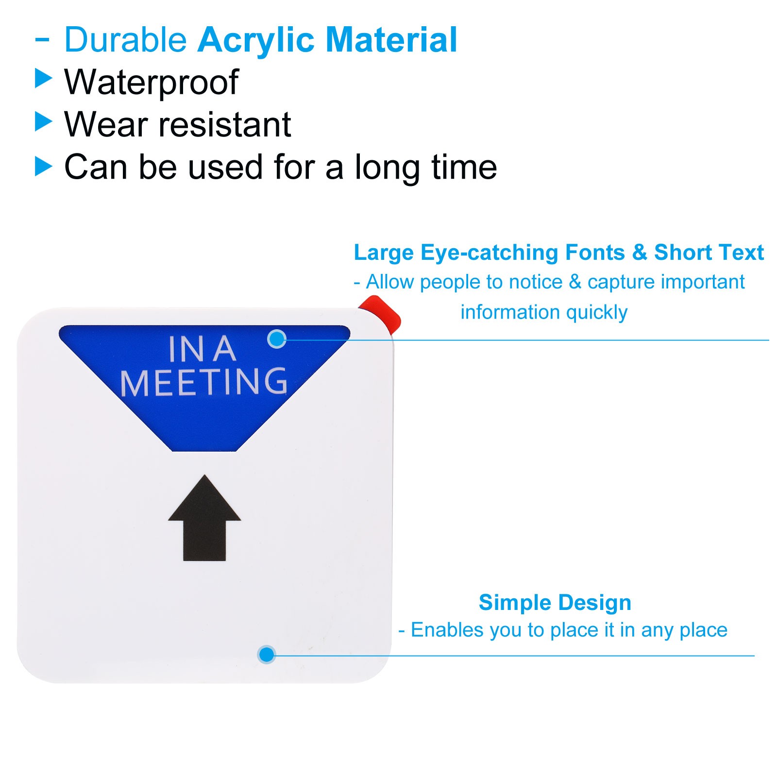 2Pcs 5.1&Prime; Do Not Disturb/Please Knock/Out of Office/In a Meeting Sign