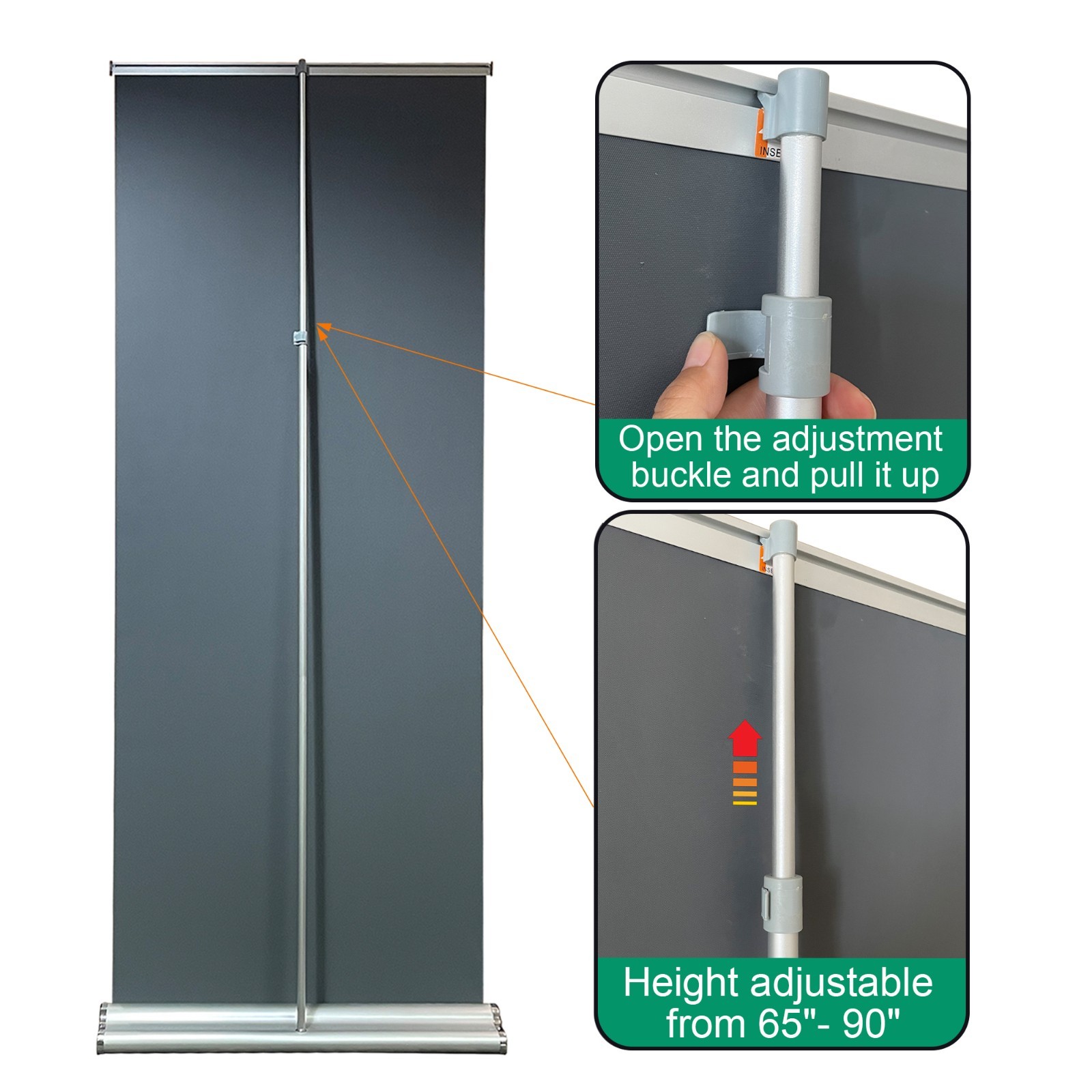 Deluxe Retractable Banner Stand 18&Prime;24&Prime;33.5&Prime;36&Prime;48&Prime;60&Prime;W (Stand ONLY) Widened Base