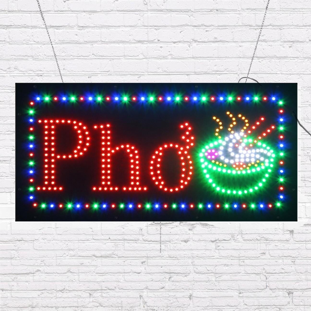 LED Pho Sign for Retail Business Displays | Light Up Sign | 12&Prime;H x 24&Prime;W x 2&Prime;D