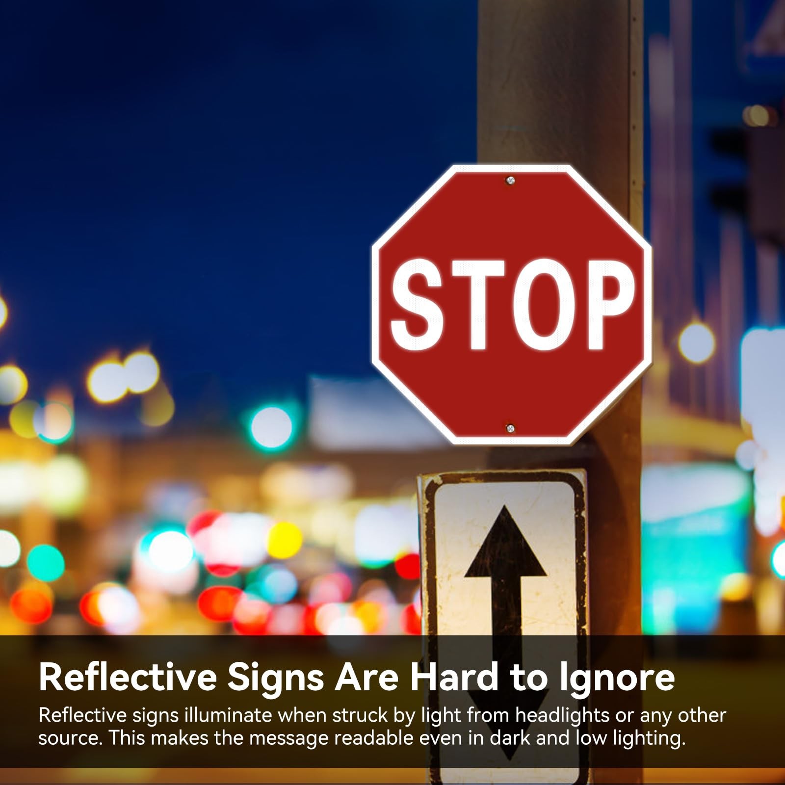 Stop Sign, 12 X 12 Inch Octagonal High Strength Aluminum Reflective Panel, Water