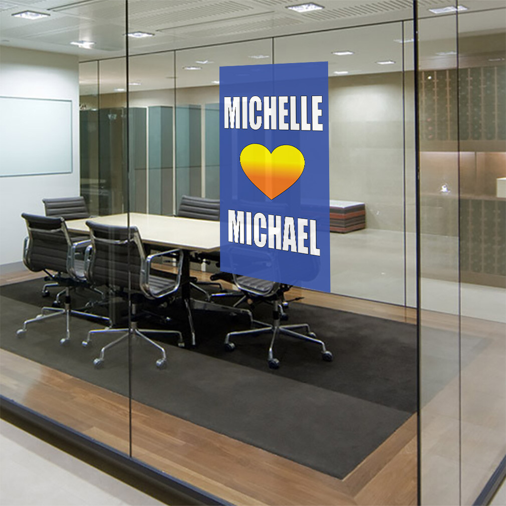 Door Decals Vertical Vinyl Stickers Multiple Sizes Custom Names Heart Blue Vinyl