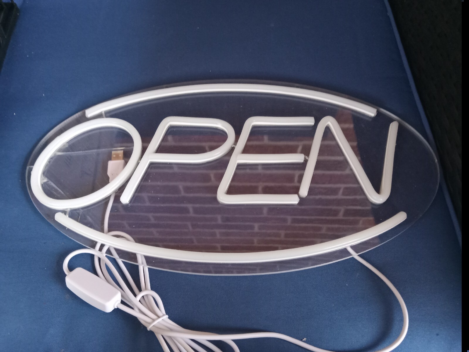 Neon Open Sign for Business Damage But Works Approx Size 16.5 × 9&Prime;