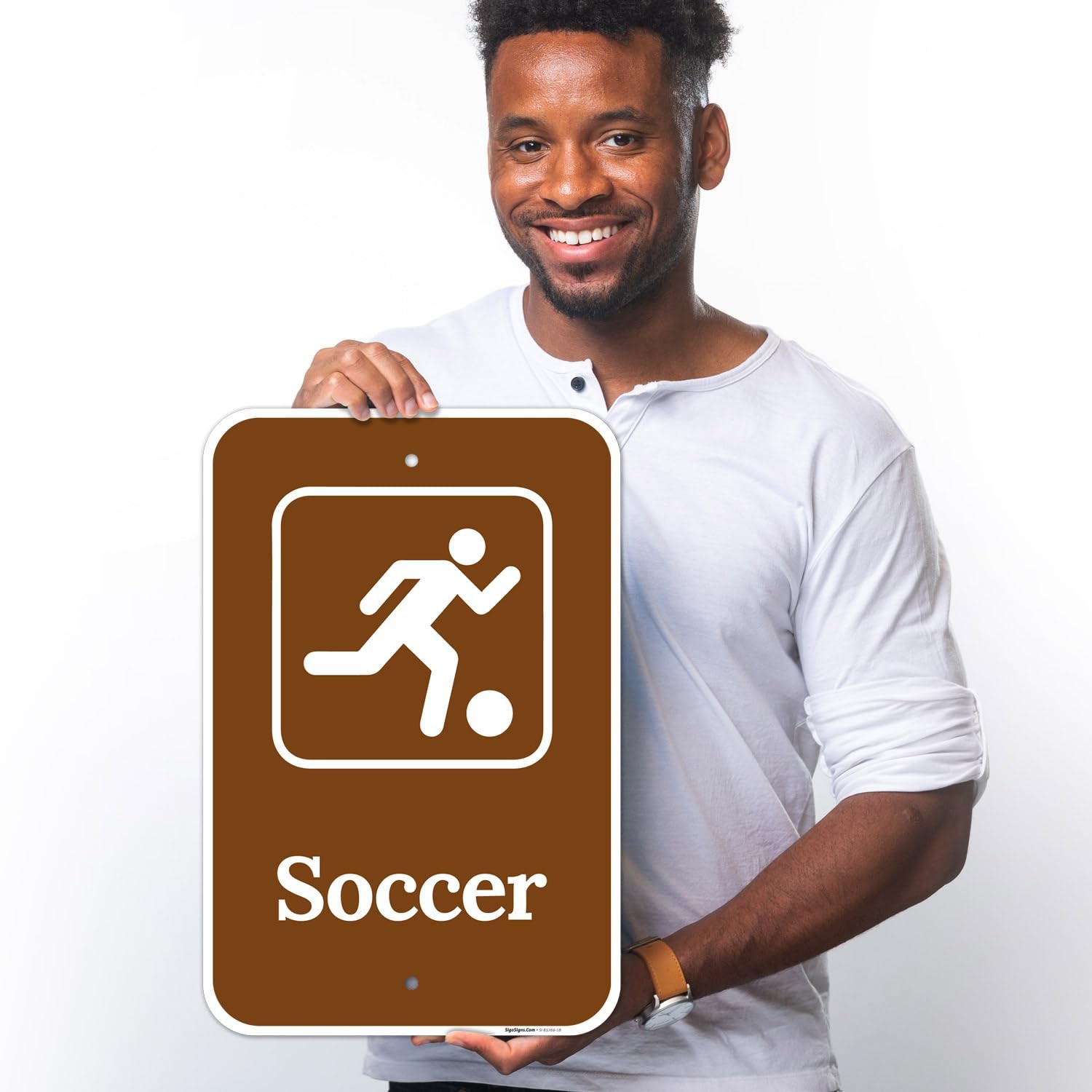 Soccer with Graphic Sign, 12×18 Inches, 55 mil Thick HDPS (high Density polys…