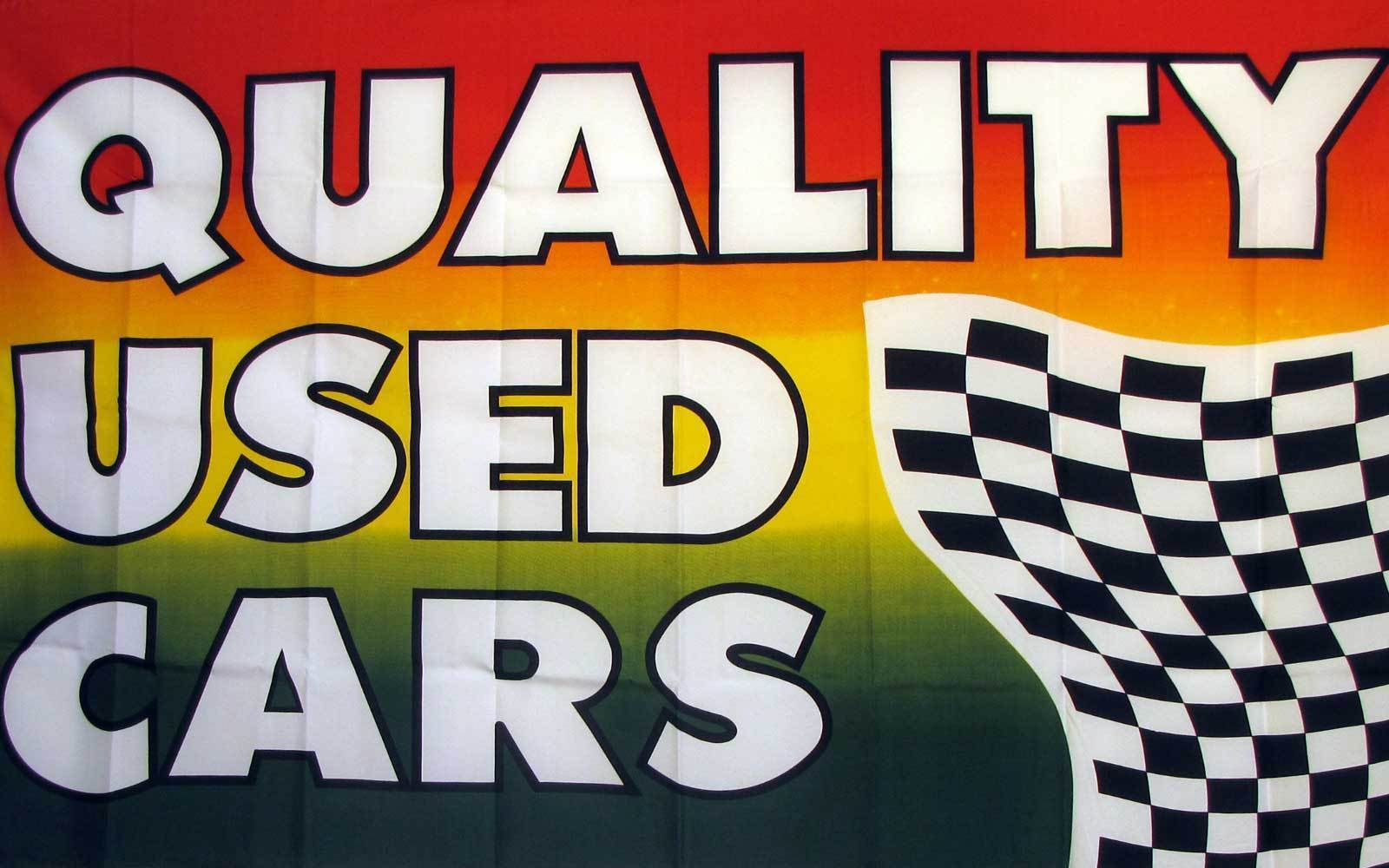 QUALITY USED CARS FLAG or BANNER 3×5 ft advertising sign