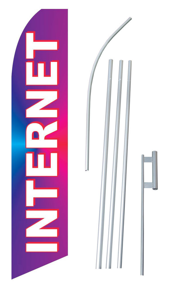 Internet Purple Flag Kit Swooper Feather Flutter Banner Sign