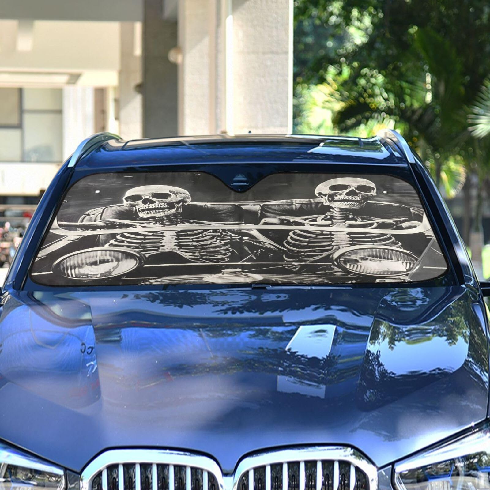 Funny Skeletons Windshield Sun Shade for Car Auto SUV Truck Foldable Front Wi…