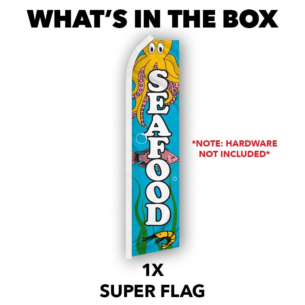 Seafood Advertising Swooper Feather Flutter Flag Restaurant Food