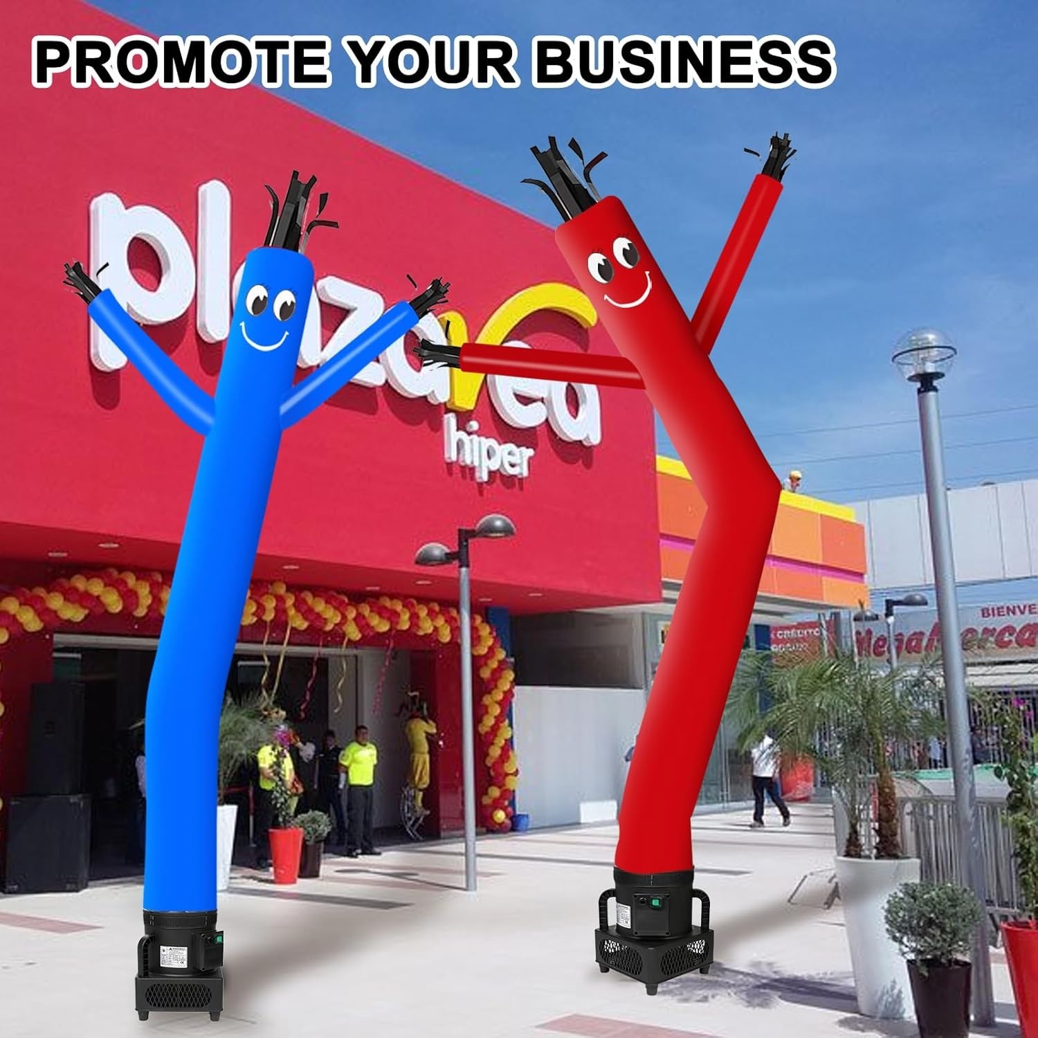 Complete 6FT Red Hot Chili Pepper Sky Dancer Inflatable Tube Man Blower