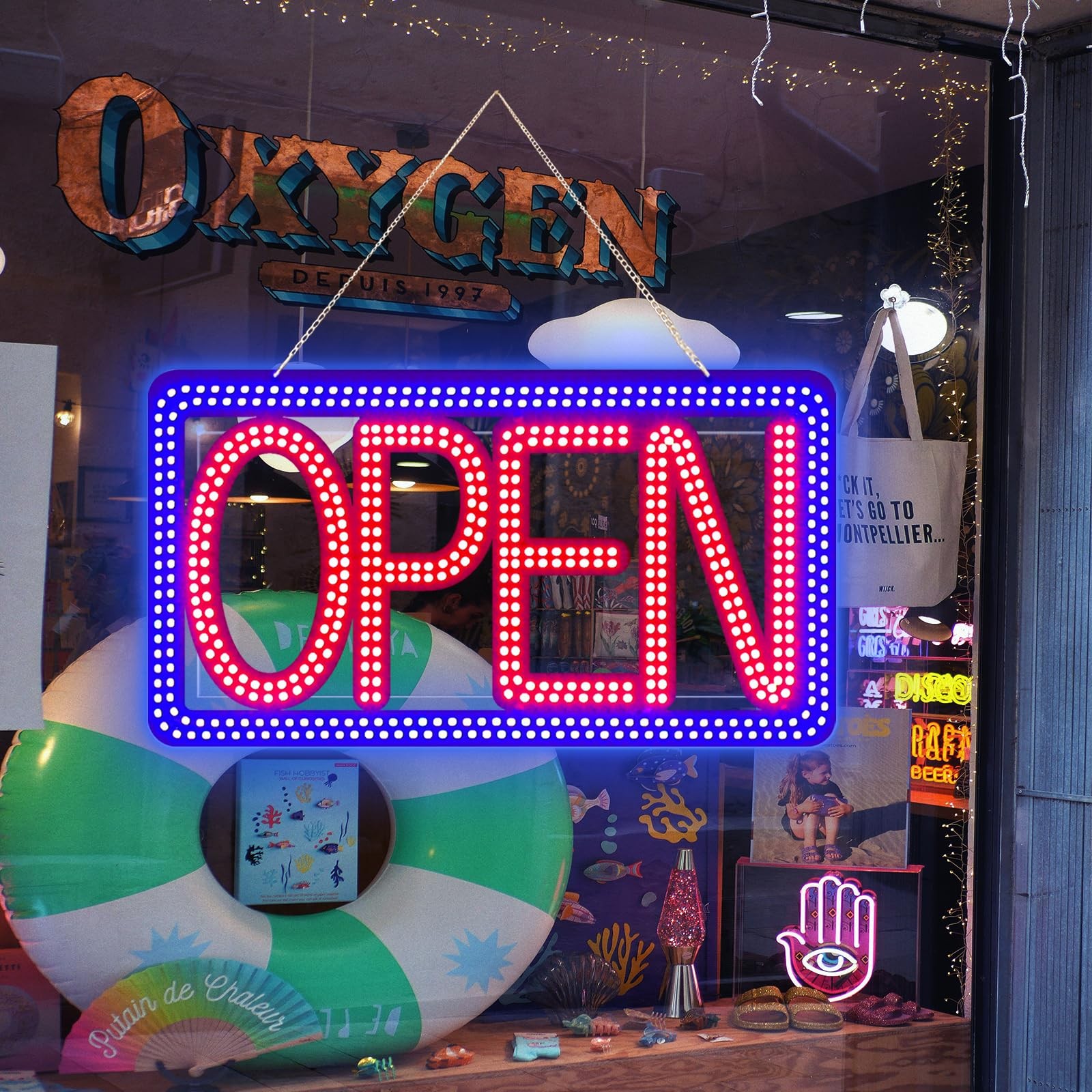 16.5&Prime;x9&Prime; Horizontal LED Open Sign for Business – Ultra Bright & Dimmable Sign…