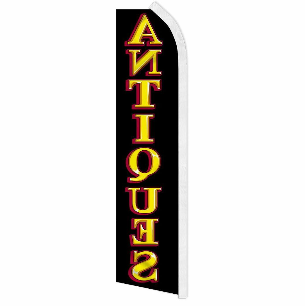 « ANTIQUES » advertising super flag swooper banner business sign vintage rare