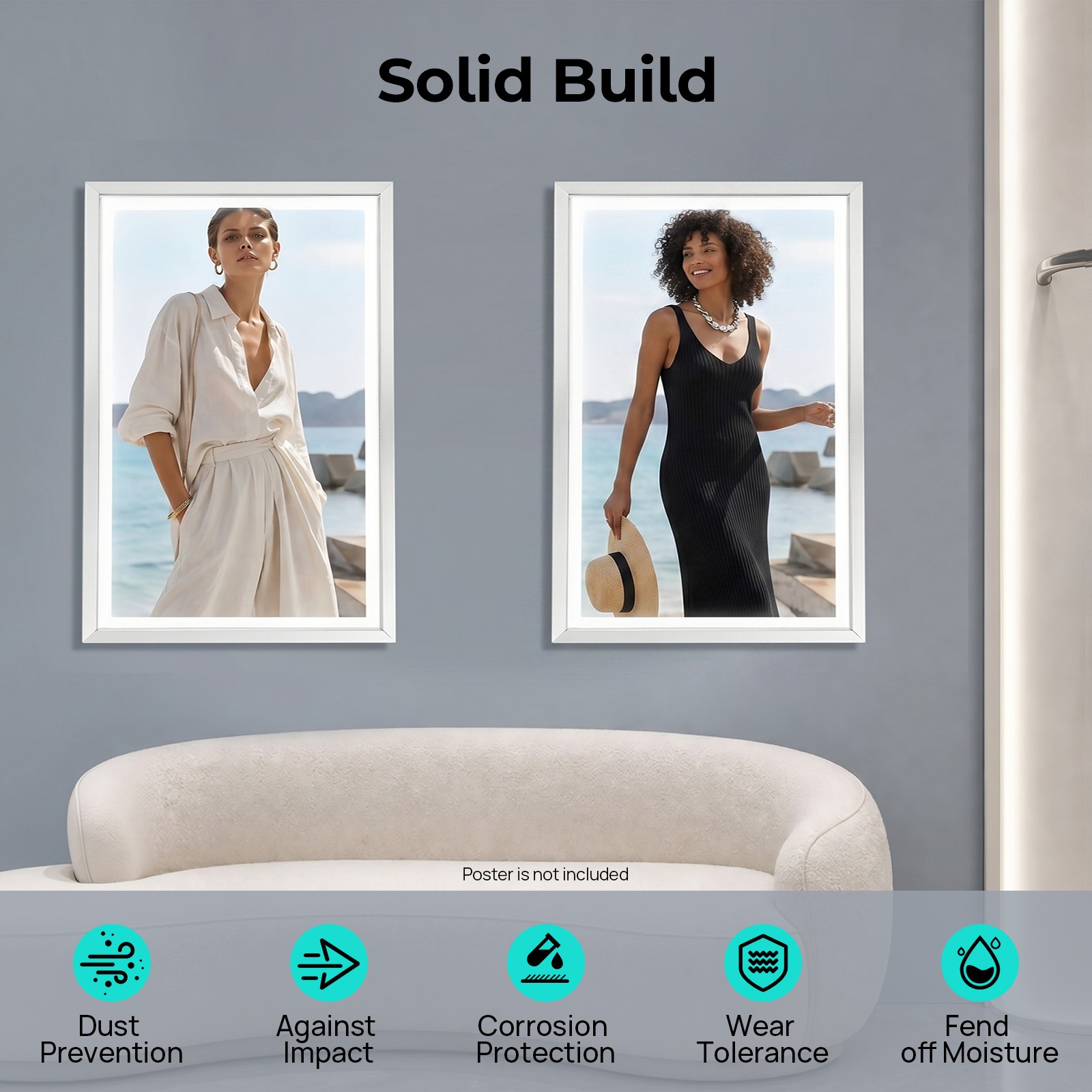 24&Prime;x36&Prime; LED Light Box Home Theater Movie Poster Frame Light Box Sign Silver 20W