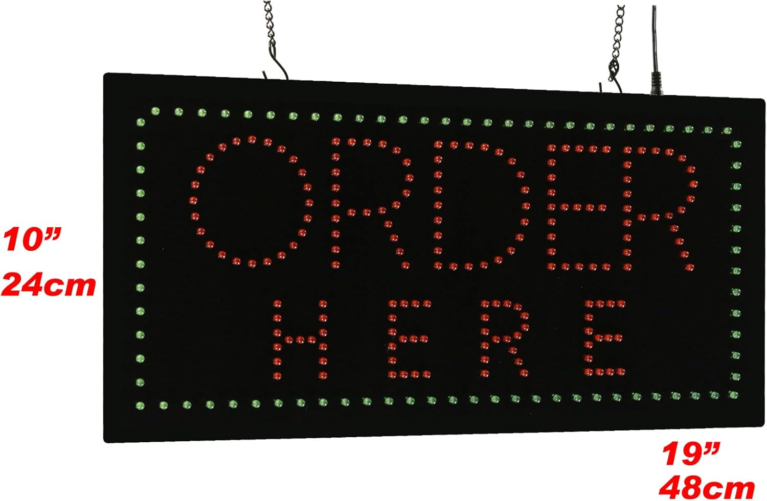 Vibrant LED « Order Here » Sign – 19&Prime;x10&Prime; for Grand Openings & Displays