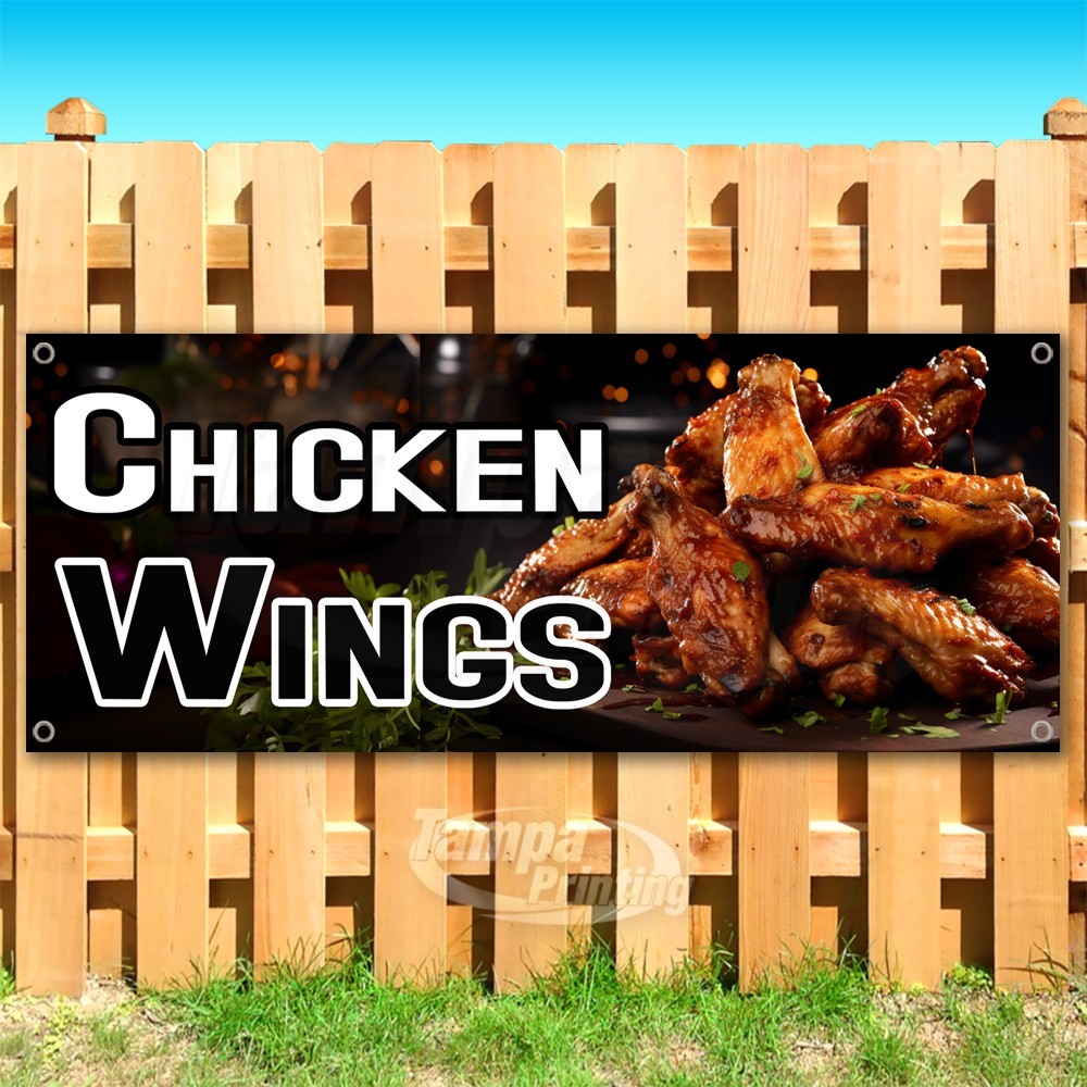 CHICKEN WINGS Advertising Food Snack Vinyl Banner Flag Sign USA SB10896