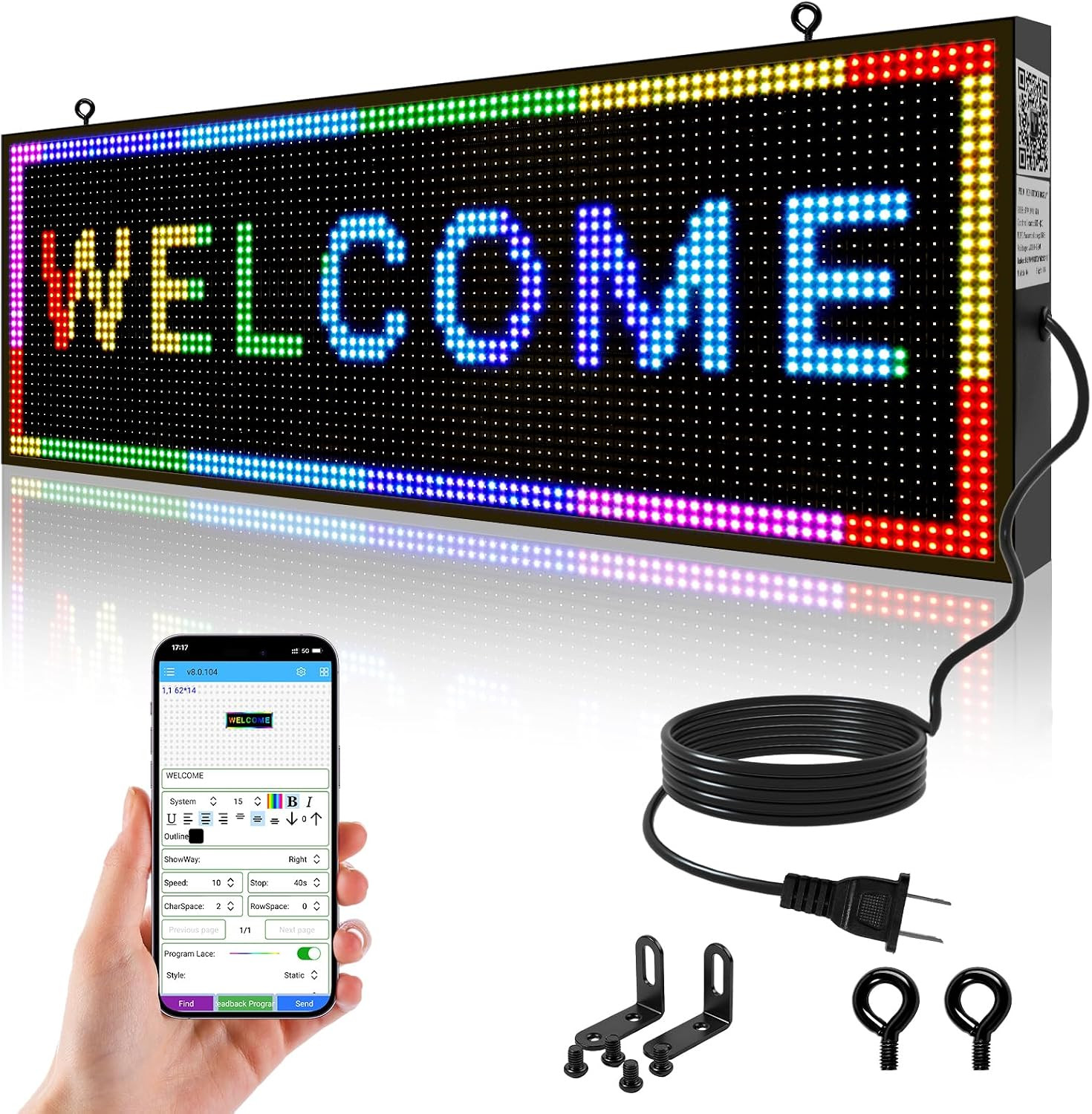 P10 Open Scrolling LED Sign, 39&Prime;X14&Prime; Programmable Digital Message Board, IP65 Wa