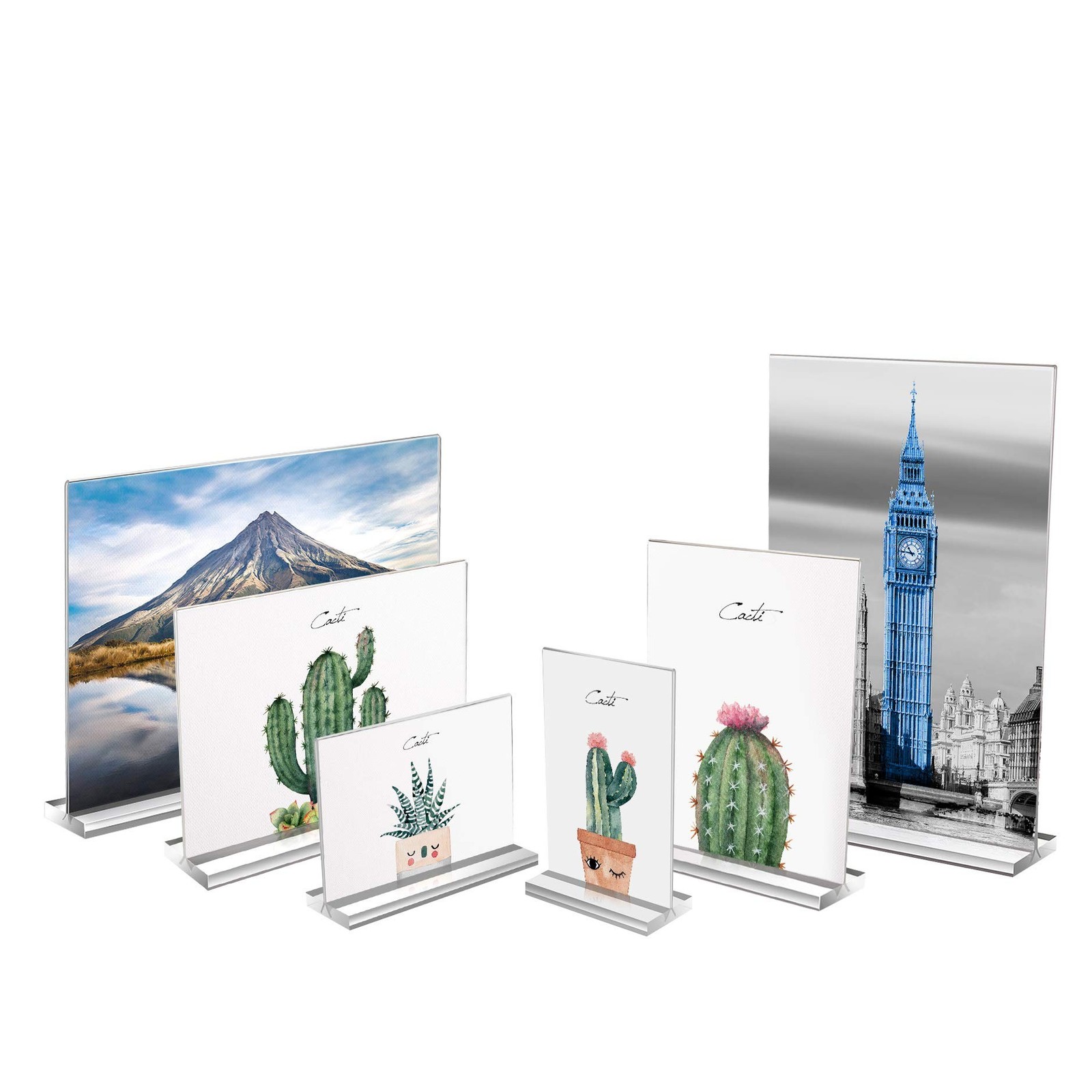 Bluesun 2 Pack -6×8 Picture Frame, Clear Acrylic Display,Sign Holder,Tabletop…