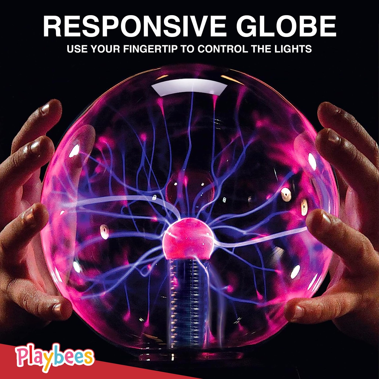 Playbees Red Plasma Ball – 7 Inch – Tesla Coil Bulb Static 7 inches,