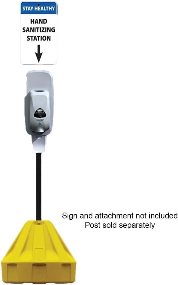 Roll-A-Post Portable Sign Post Base for 24&Prime; X 24&Prime; or Smaller Signs Yellow
