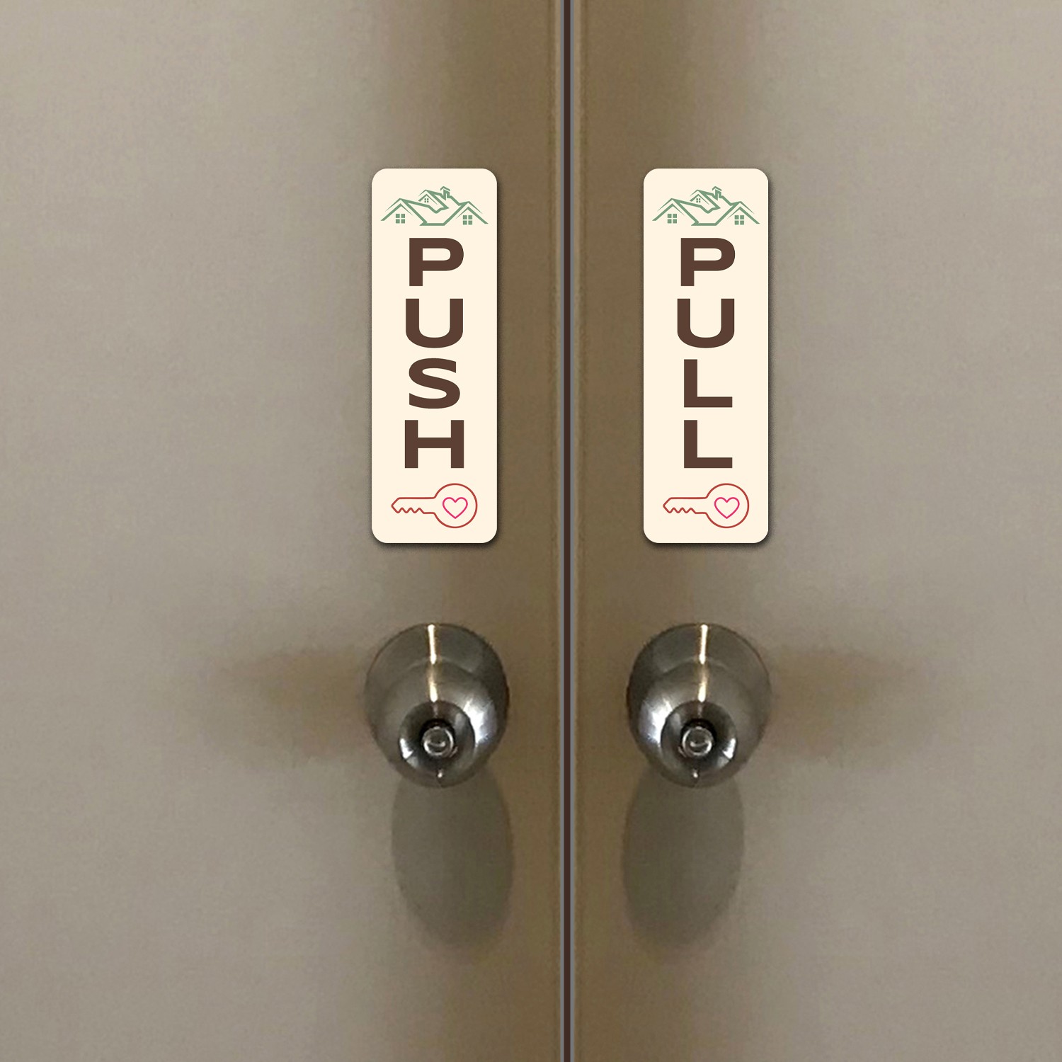 Signs ByLITA Vertical Push and Pull Door Signs (Realtor Office Key Design)