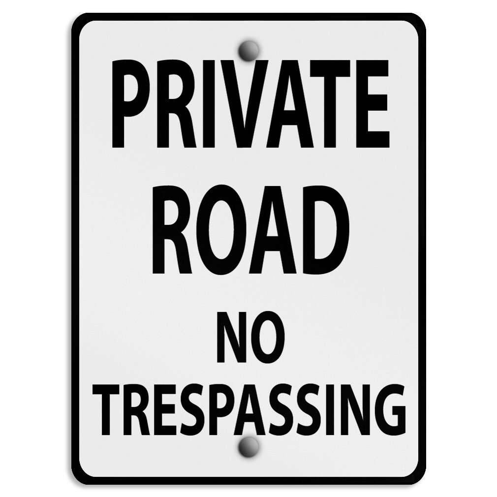 Aluminum Vertical Metal Sign Private Drive P Road Weatherproof Street
